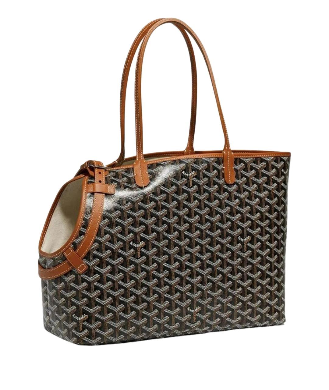 GOYARD Коричневая сумка тоут из канвы, фото 1