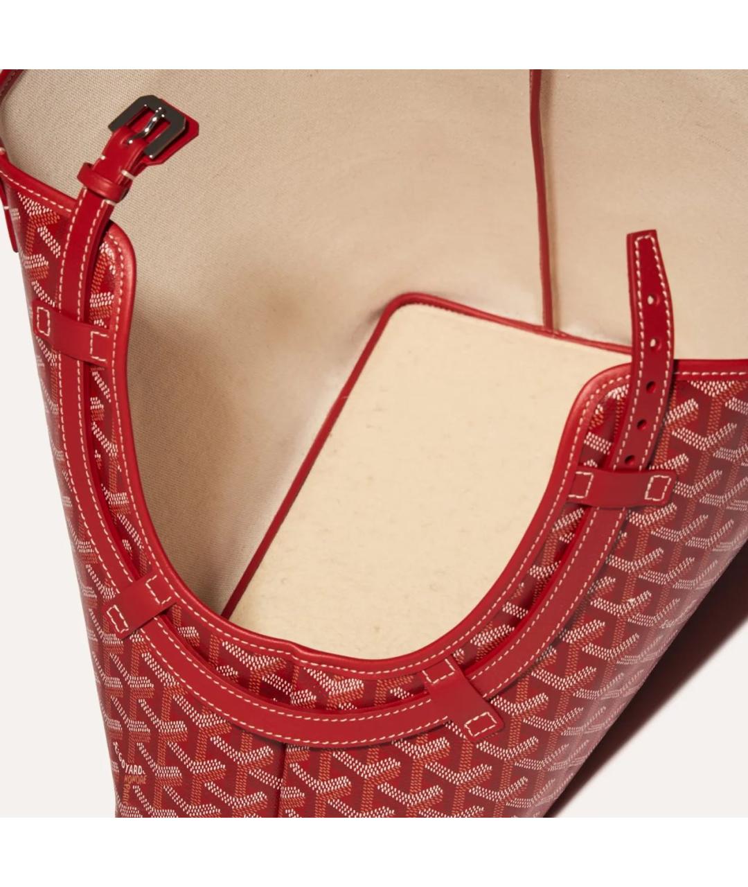 GOYARD Красная сумка тоут из канвы, фото 3