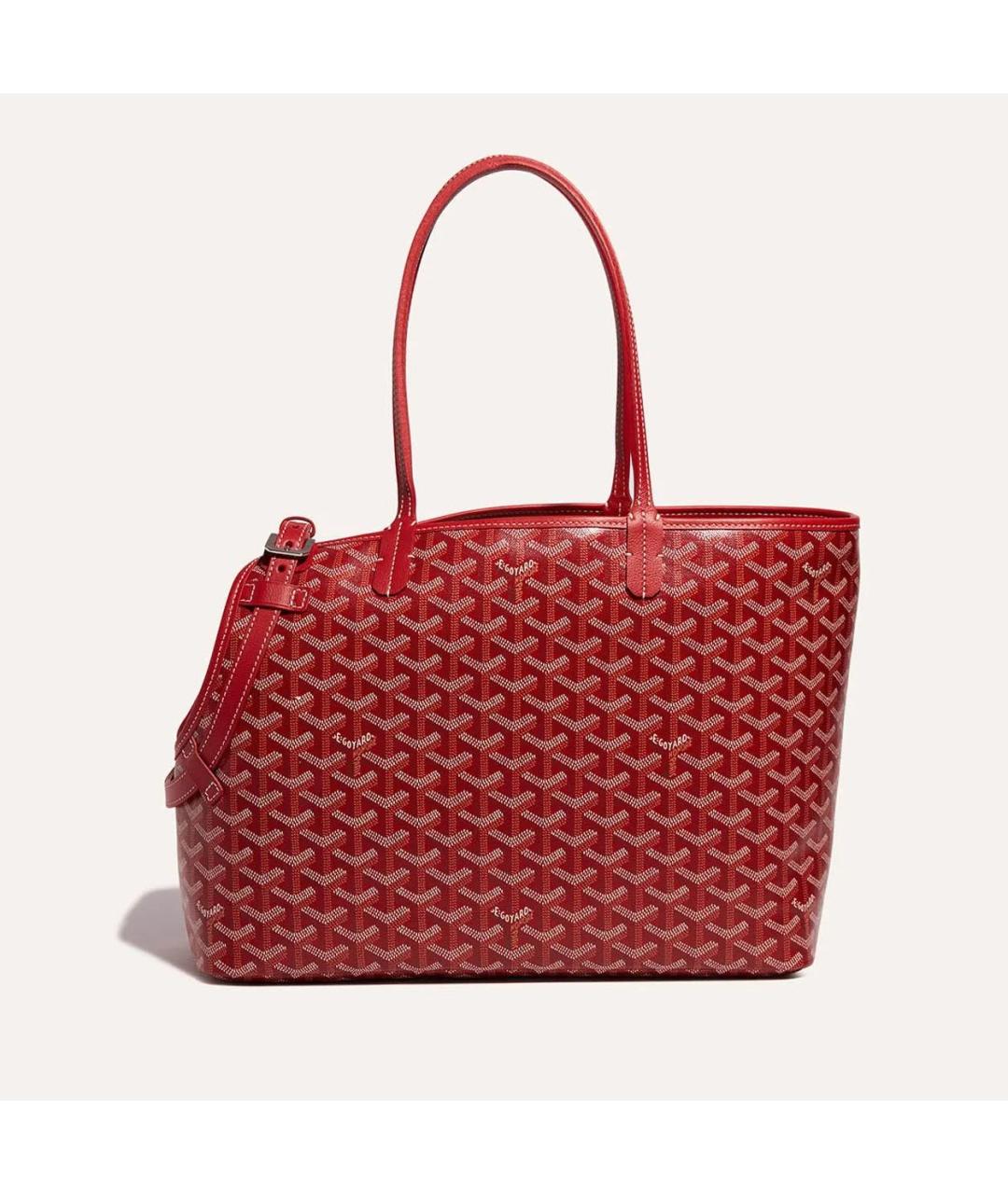 GOYARD Красная сумка тоут из канвы, фото 2