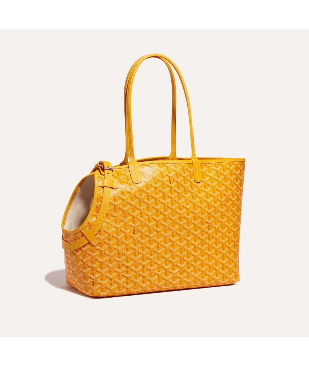 GOYARD Желтая сумка тоут из канвы, фото 4
