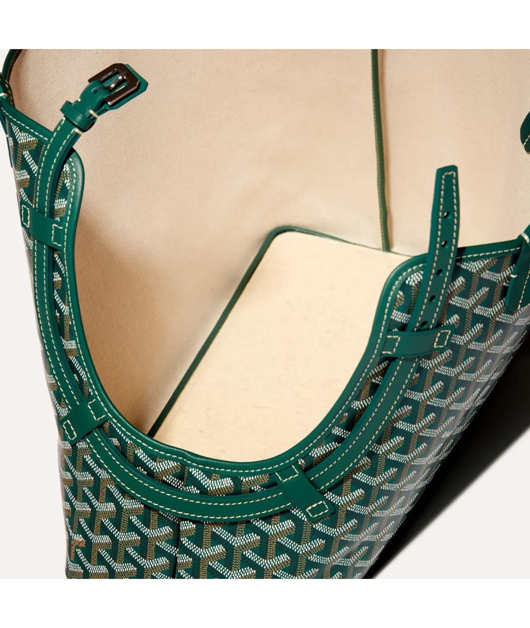 GOYARD Зеленая сумка тоут из канвы, фото 3