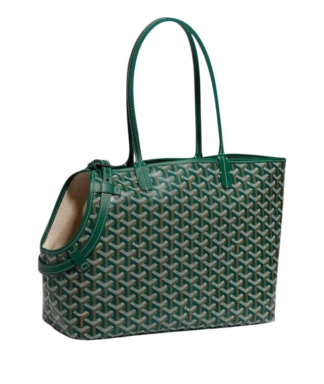 GOYARD Зеленая сумка тоут из канвы, фото 1