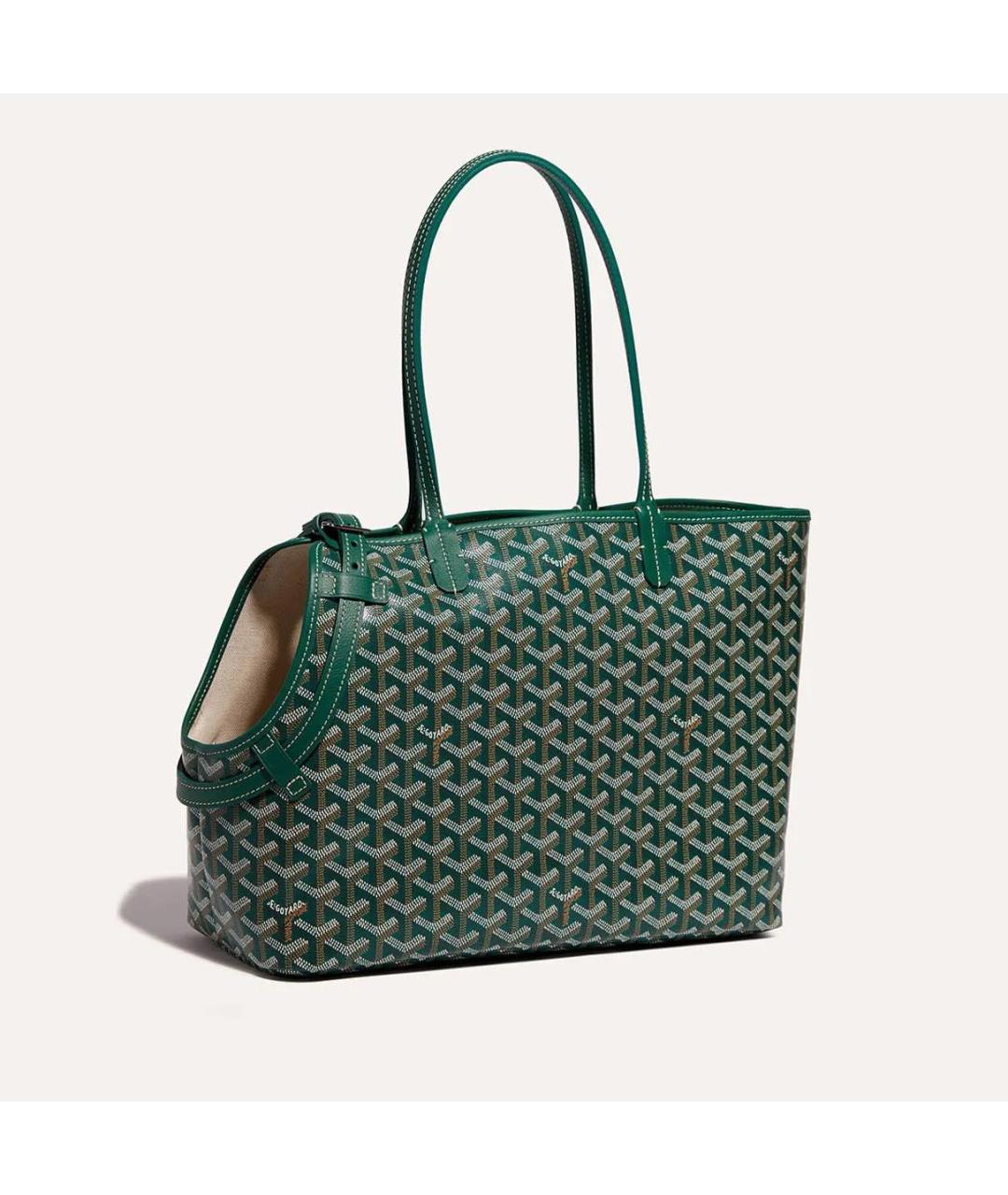 GOYARD Зеленая сумка тоут из канвы, фото 4