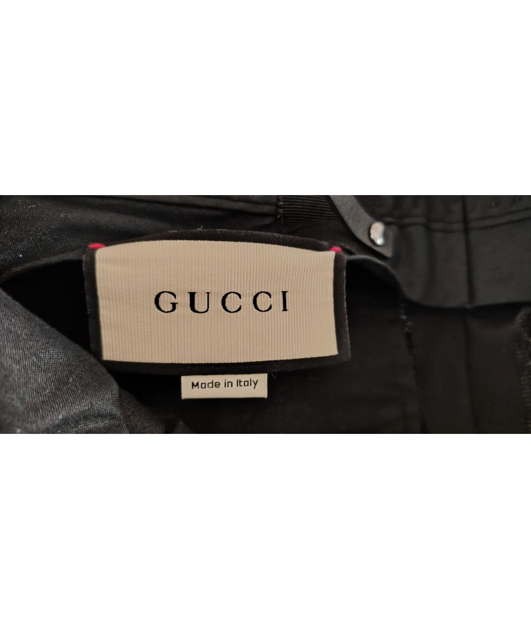 GUCCI Черные шерстяные брюки широкие, фото 3