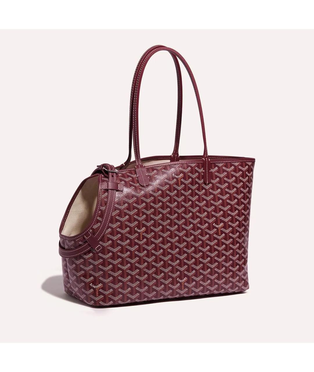 GOYARD Бордовая сумка тоут из канвы, фото 4
