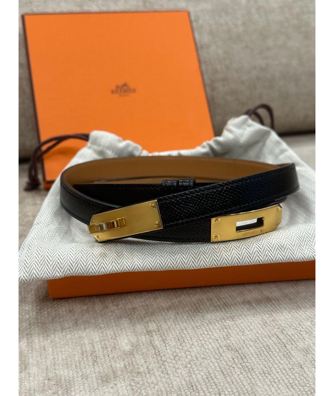 HERMES Черный ремень, фото 3