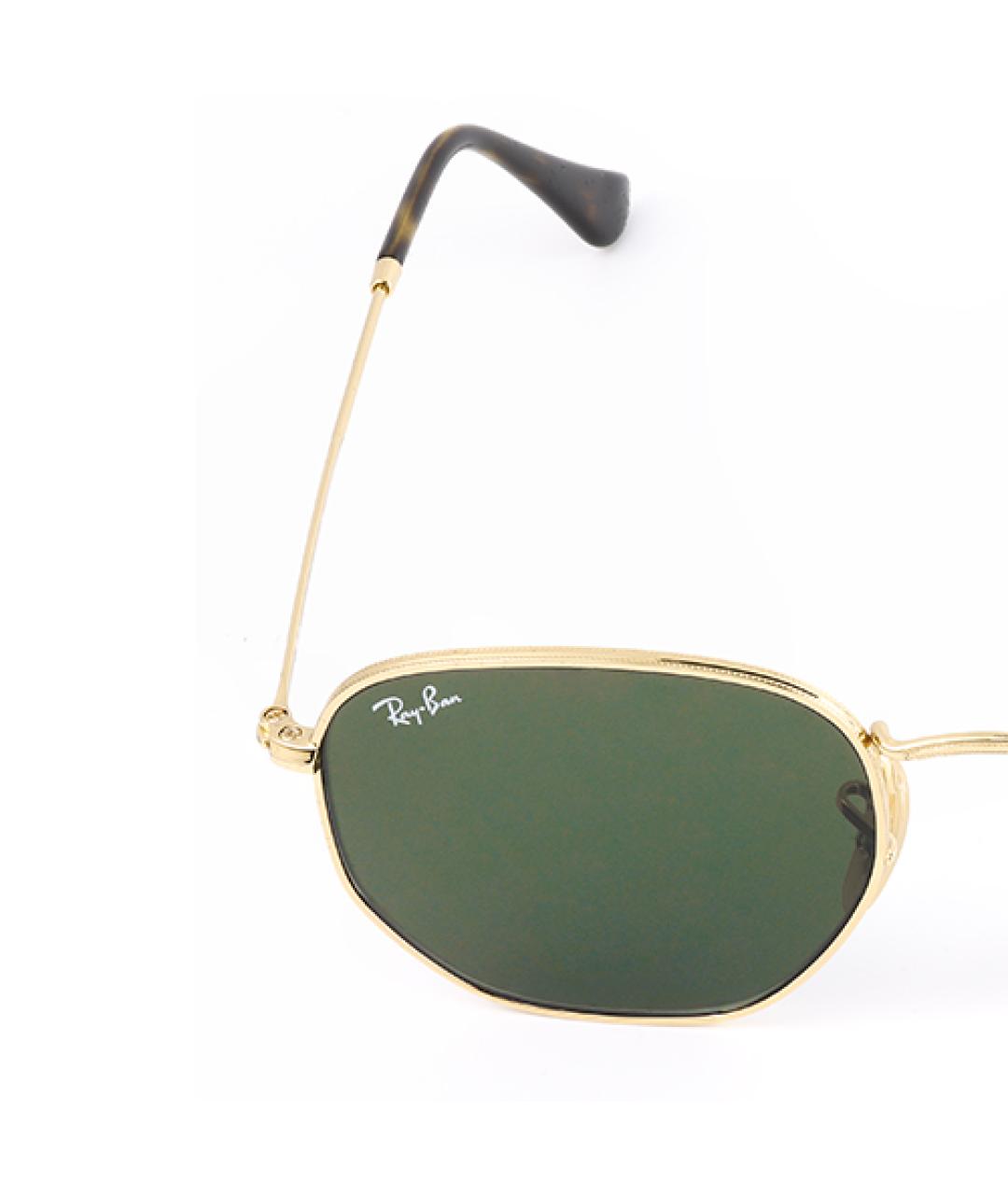 RAY BAN Золотые металлические солнцезащитные очки, фото 4