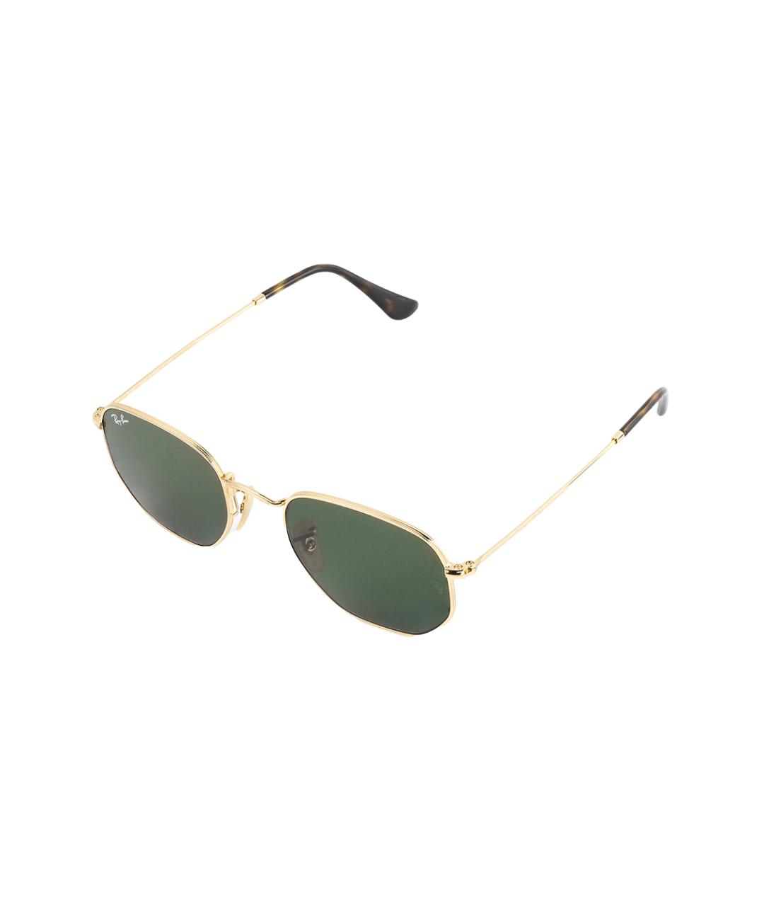RAY BAN Золотые металлические солнцезащитные очки, фото 1