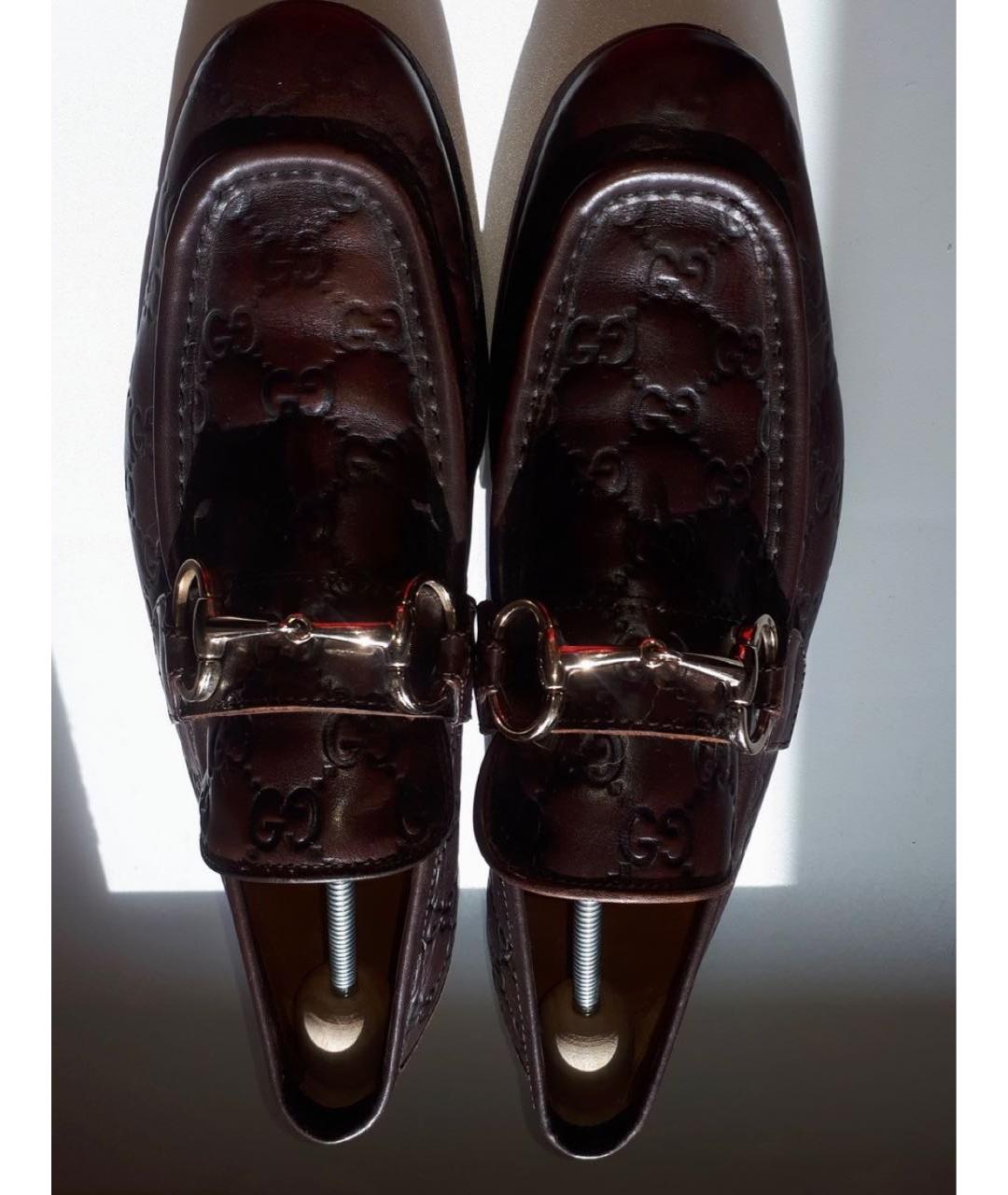 GUCCI Коричневые кожаные лоферы, фото 3