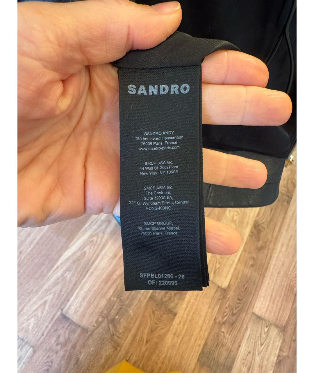 SANDRO Черная кожаная куртка, фото 5