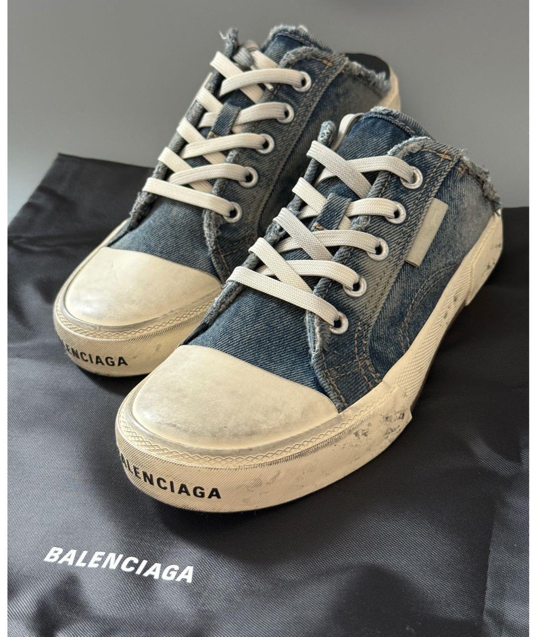 BALENCIAGA Голубые мюли, фото 4