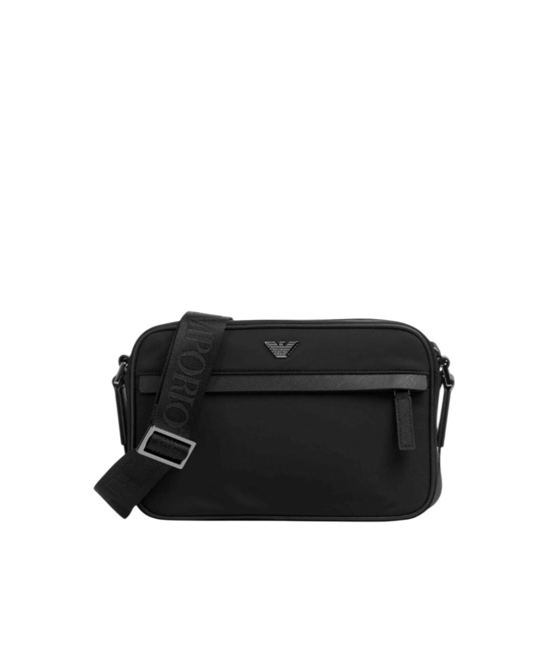 EMPORIO ARMANI Черная синтетическая сумка на плечо, фото 1