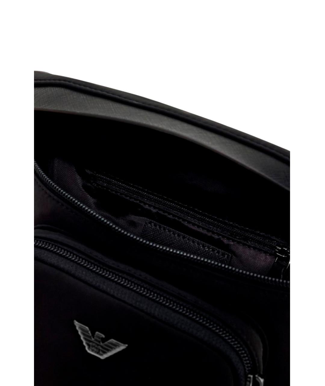 EMPORIO ARMANI Черная синтетическая поясная сумка, фото 3