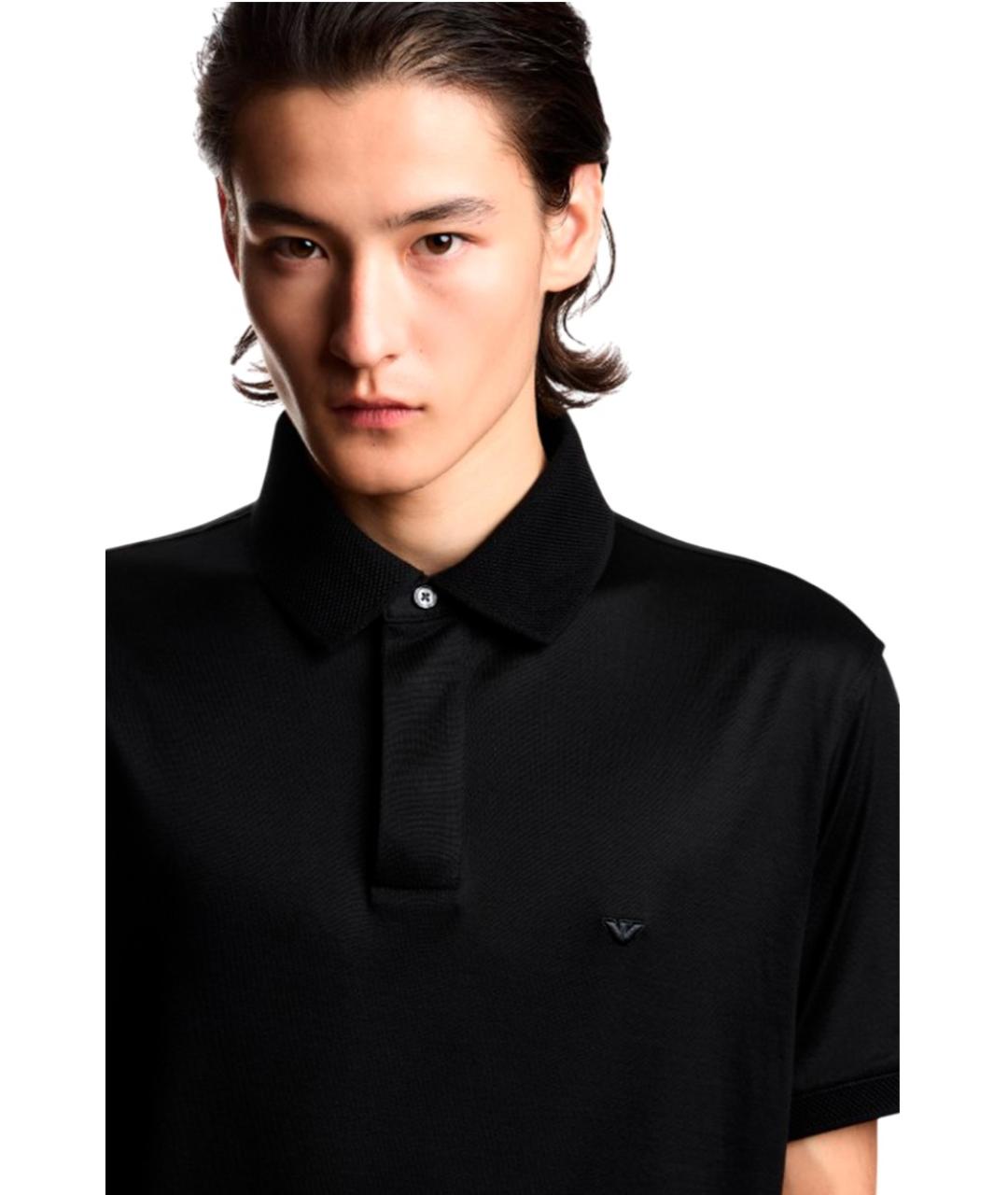 EMPORIO ARMANI Черное поло с коротким рукавом, фото 4