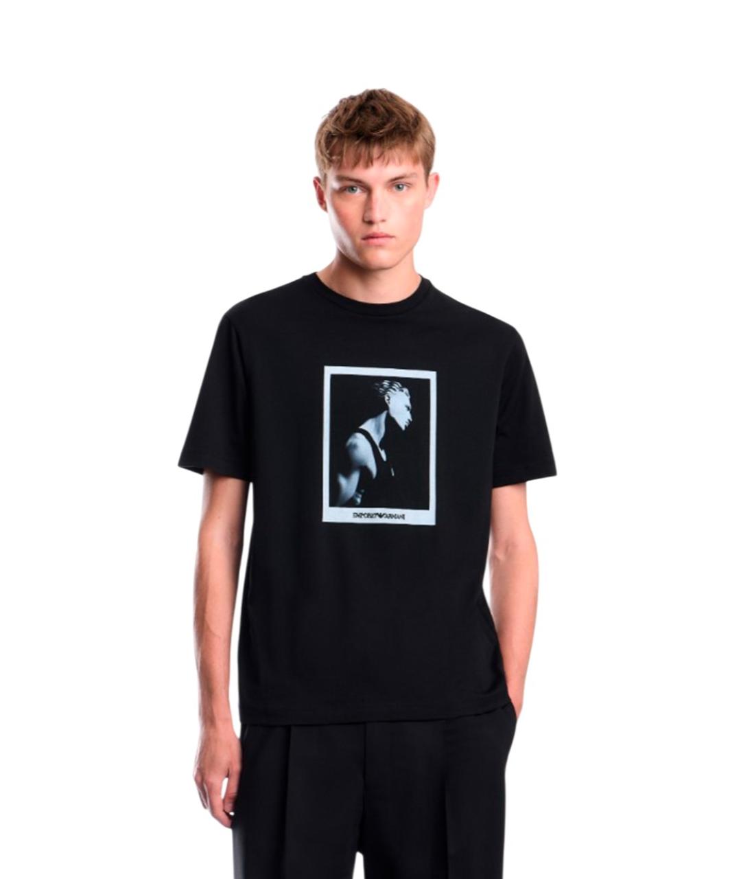 EMPORIO ARMANI Черная футболка, фото 2