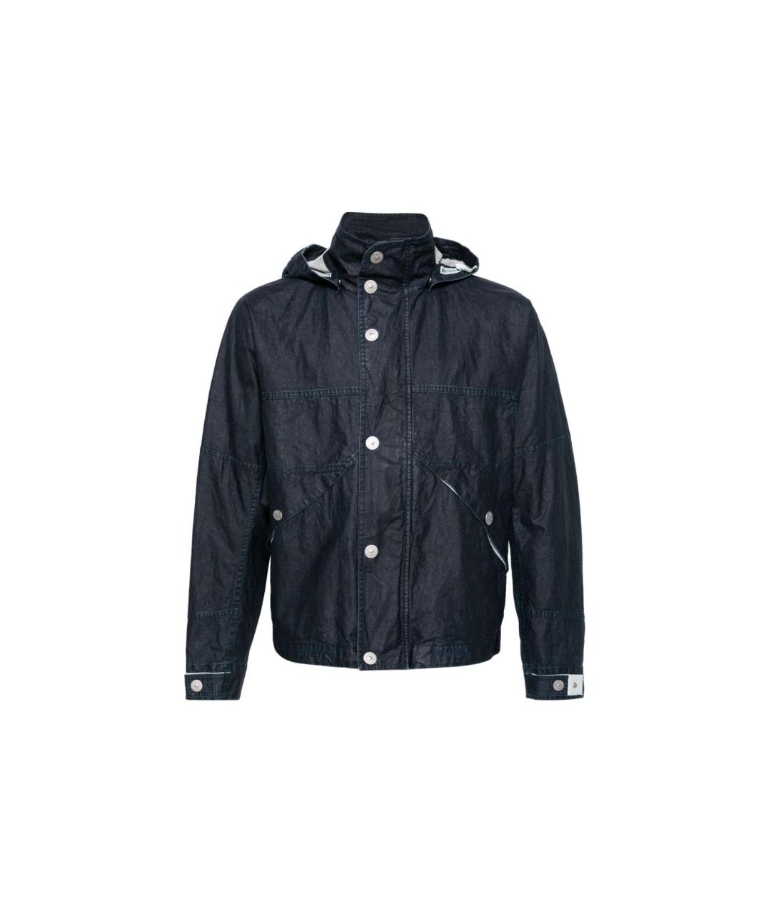 STONE ISLAND Темно-синяя льняная куртка, фото 6