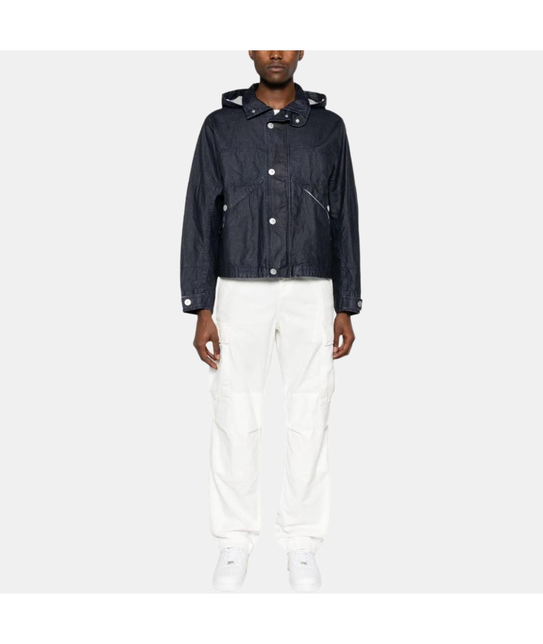 STONE ISLAND Темно-синяя льняная куртка, фото 3