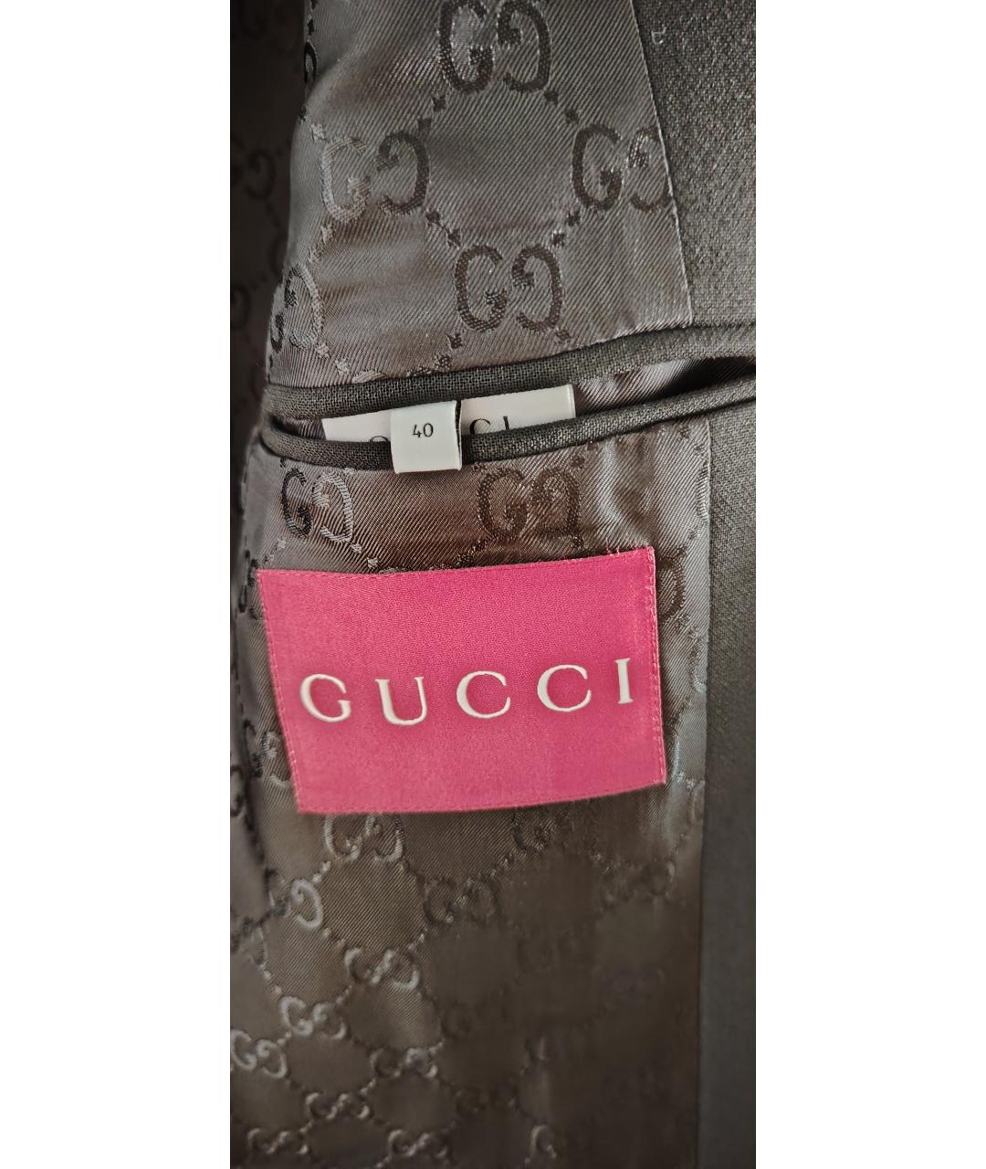 GUCCI Черный шерстяной жакет/пиджак, фото 3