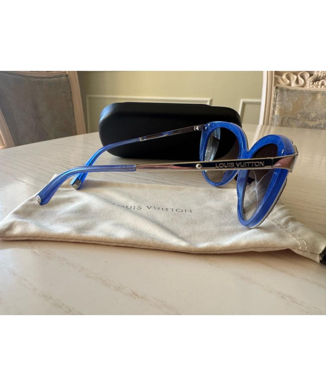 LOUIS VUITTON Синие пластиковые солнцезащитные очки, фото 2