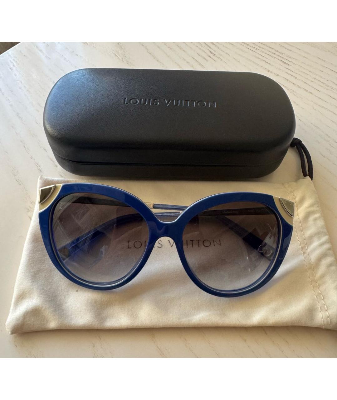 LOUIS VUITTON Синие пластиковые солнцезащитные очки, фото 4