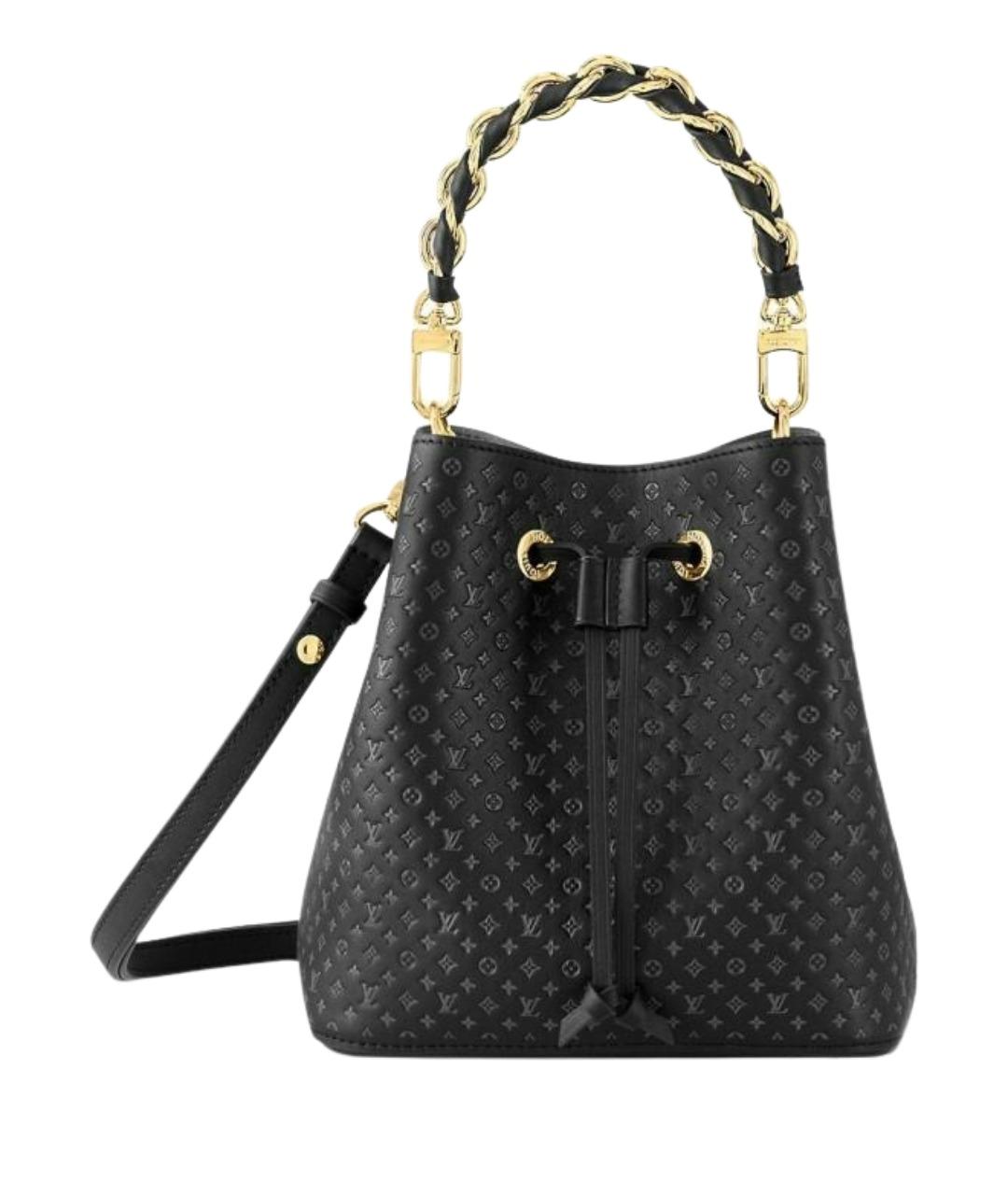 LOUIS VUITTON Черная кожаная сумка с короткими ручками, фото 1