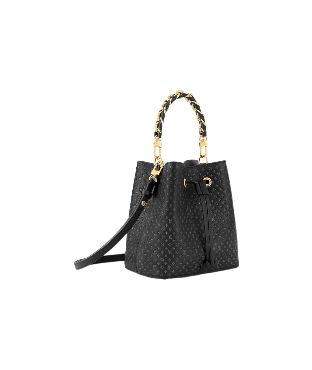 LOUIS VUITTON Черная кожаная сумка с короткими ручками, фото 2