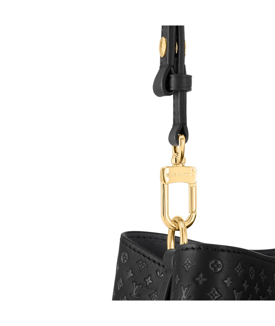 LOUIS VUITTON Черная кожаная сумка с короткими ручками, фото 5