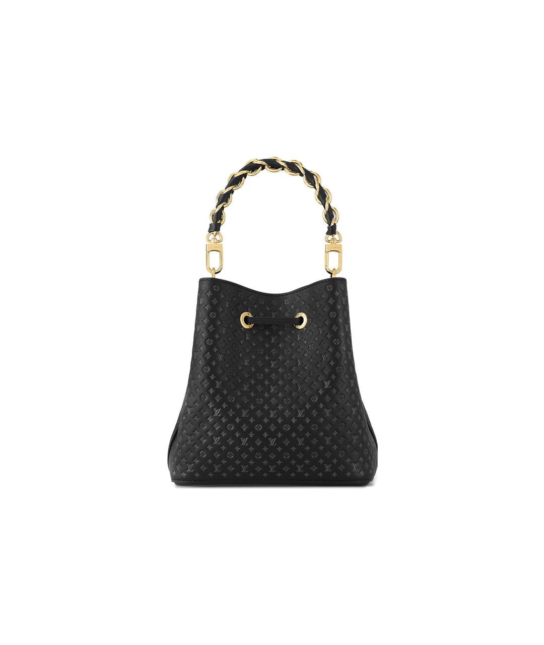 LOUIS VUITTON Черная кожаная сумка с короткими ручками, фото 3