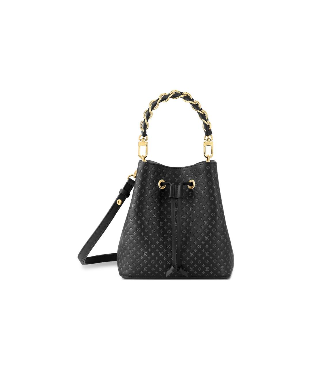 LOUIS VUITTON Черная кожаная сумка с короткими ручками, фото 6