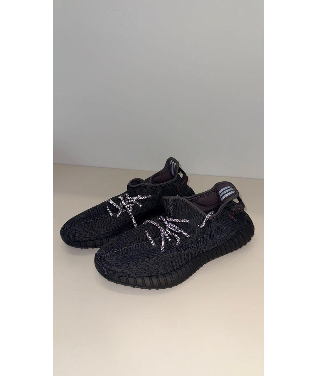 ADIDAS YEEZY Черные текстильные низкие кроссовки / кеды, фото 3