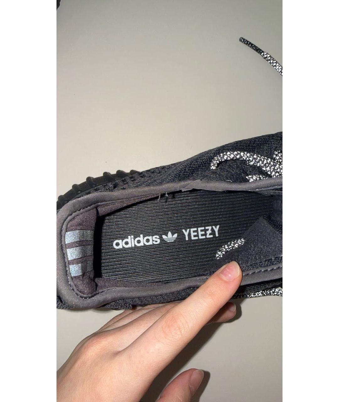 ADIDAS YEEZY Черные текстильные низкие кроссовки / кеды, фото 5
