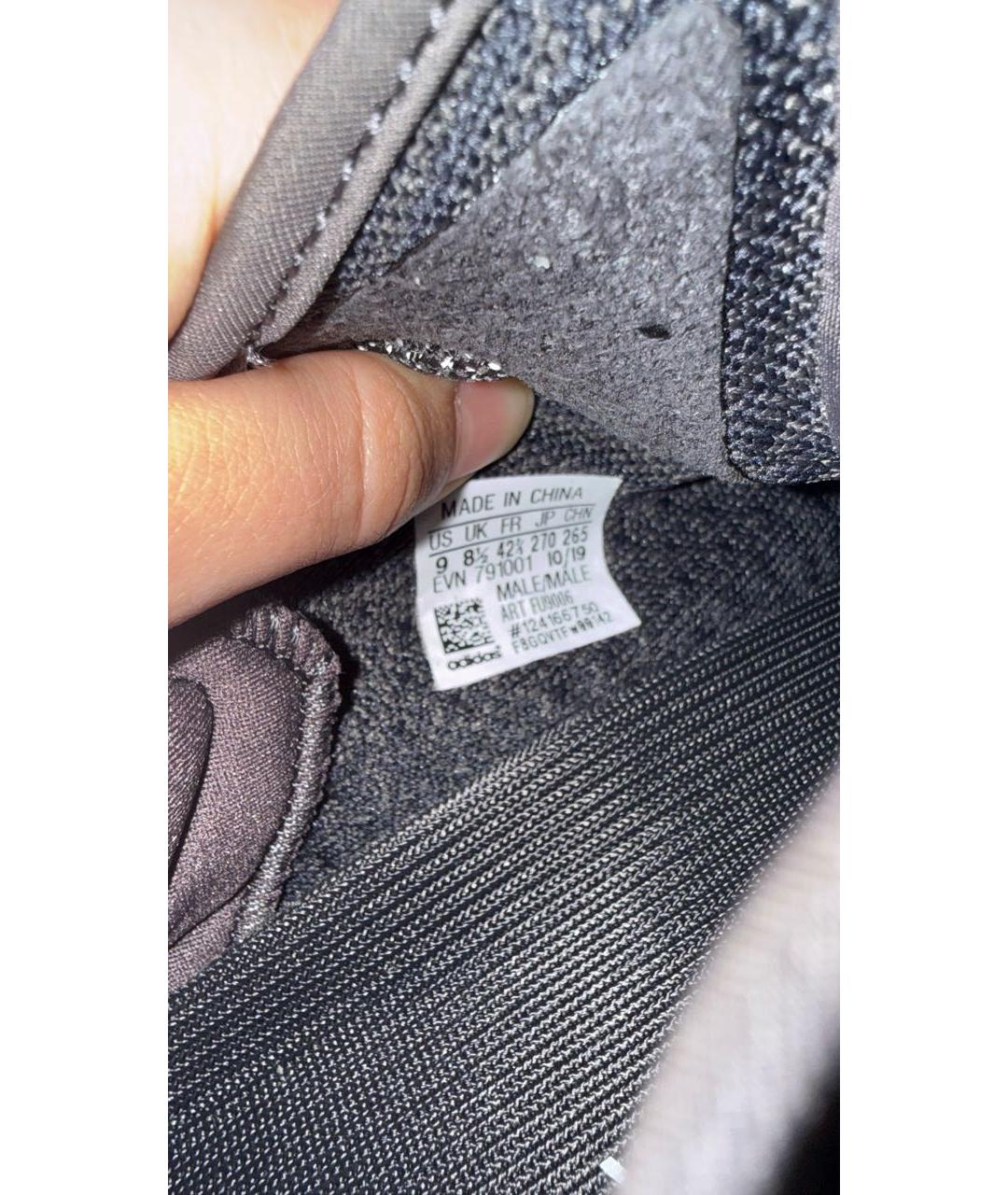 ADIDAS YEEZY Черные текстильные низкие кроссовки / кеды, фото 4