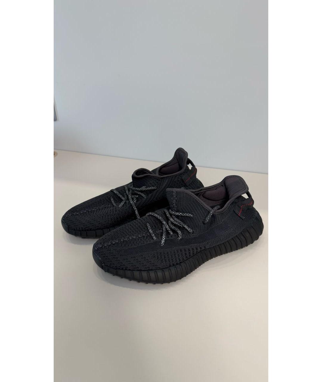 ADIDAS YEEZY Черные текстильные низкие кроссовки / кеды, фото 2