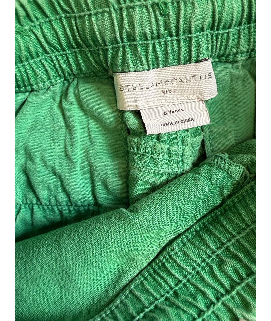STELLA MCCARTNEY KIDS Зеленые хлопковые брюки и шорты, фото 3