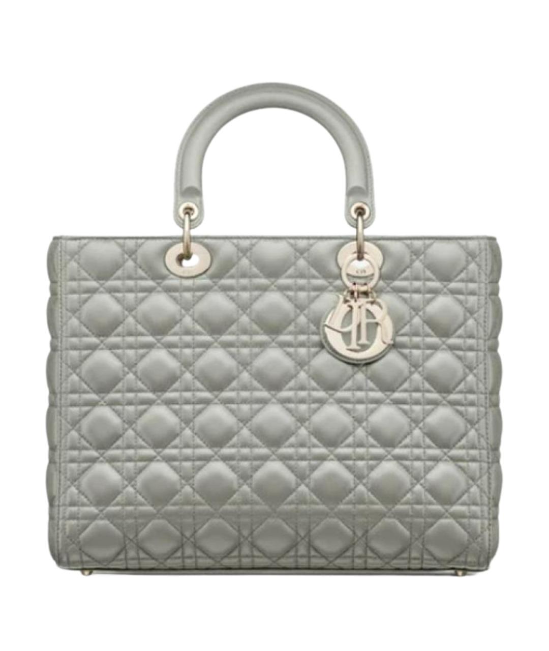 CHRISTIAN DIOR Зеленая кожаная сумка с короткими ручками, фото 1