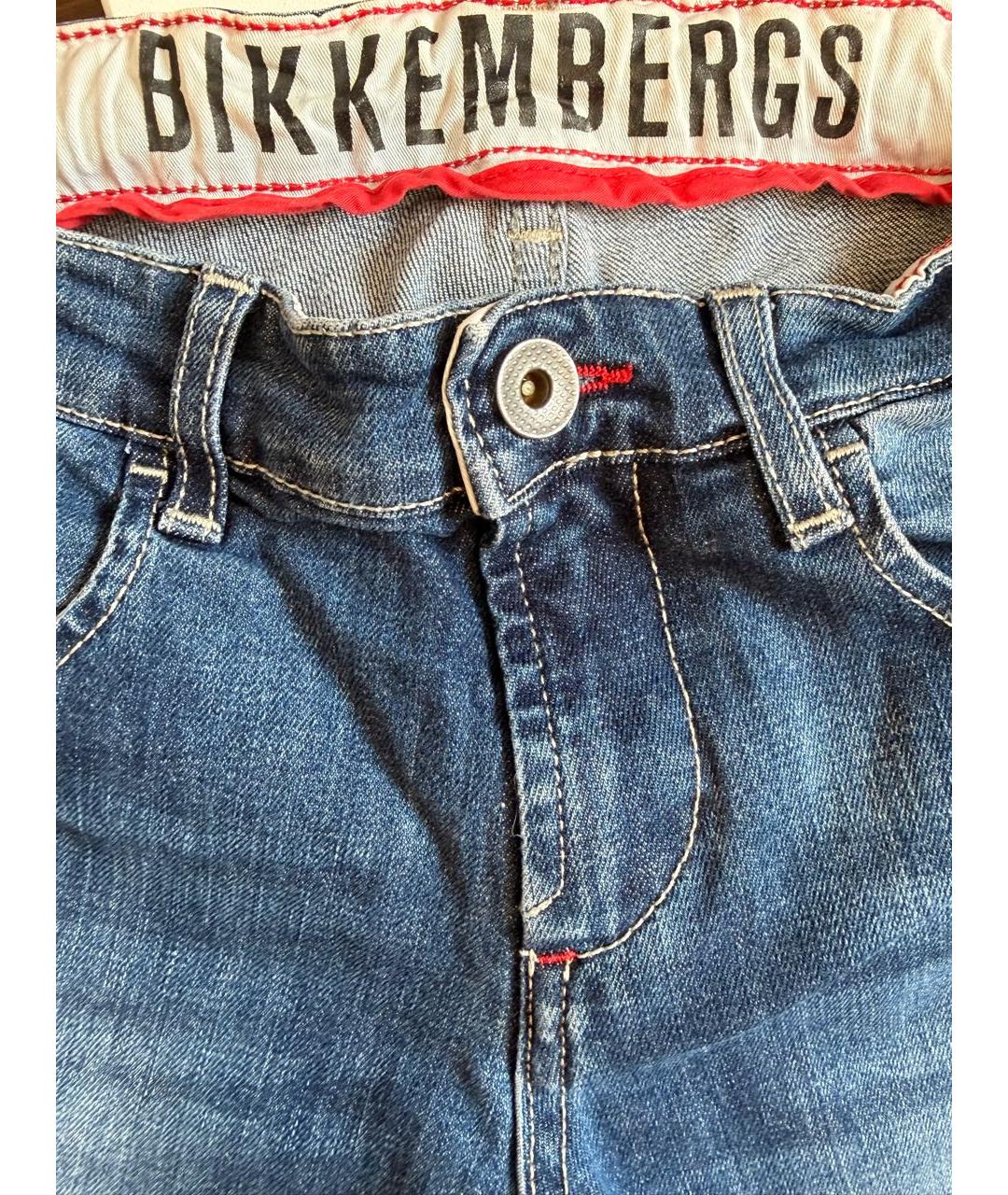 BIKKEMBERGS Синие деним брюки и шорты, фото 3
