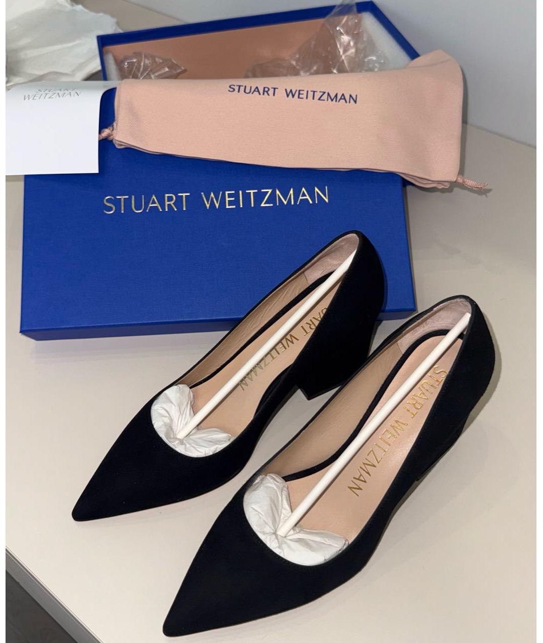 STUART WEITZMAN Черные бархатные туфли, фото 2