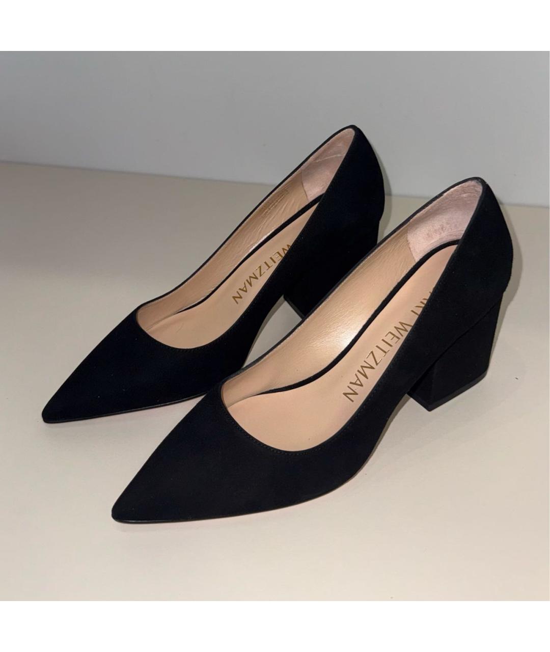 STUART WEITZMAN Черные бархатные туфли, фото 9