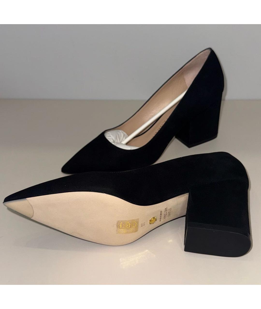 STUART WEITZMAN Черные бархатные туфли, фото 5