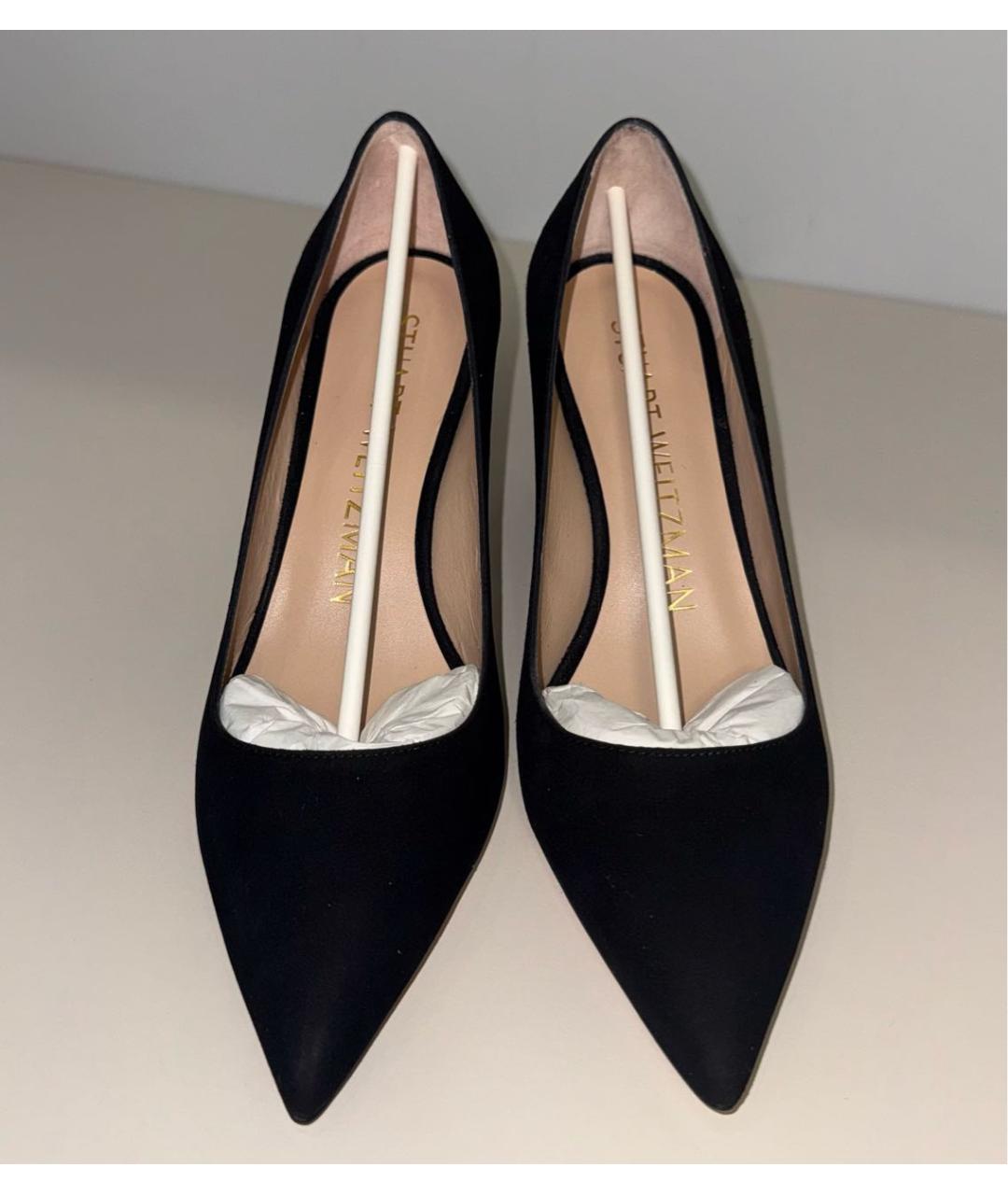 STUART WEITZMAN Черные бархатные туфли, фото 3