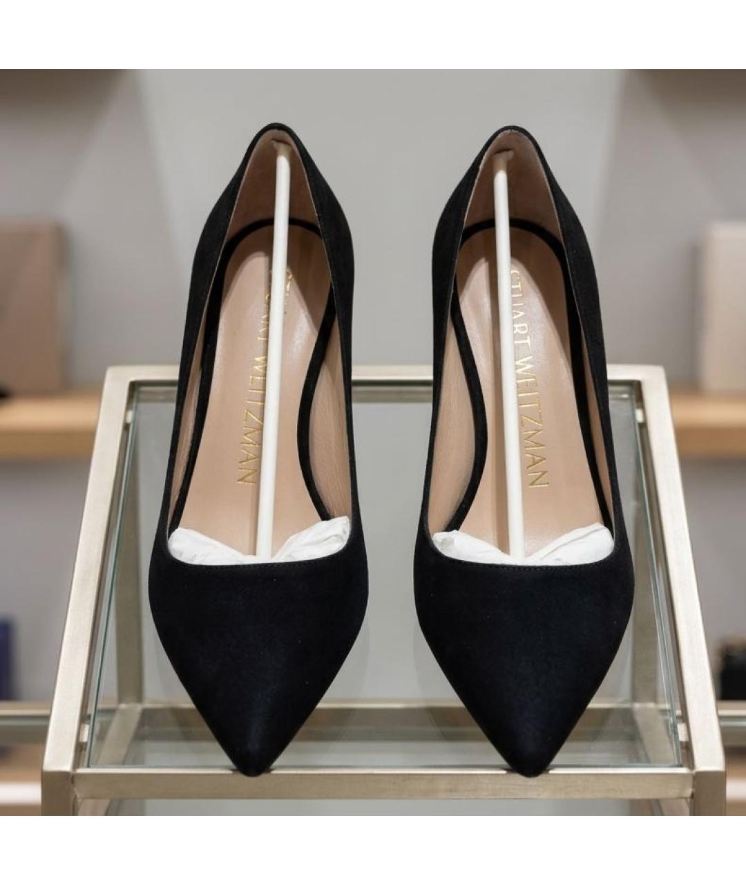 STUART WEITZMAN Черные бархатные туфли, фото 6