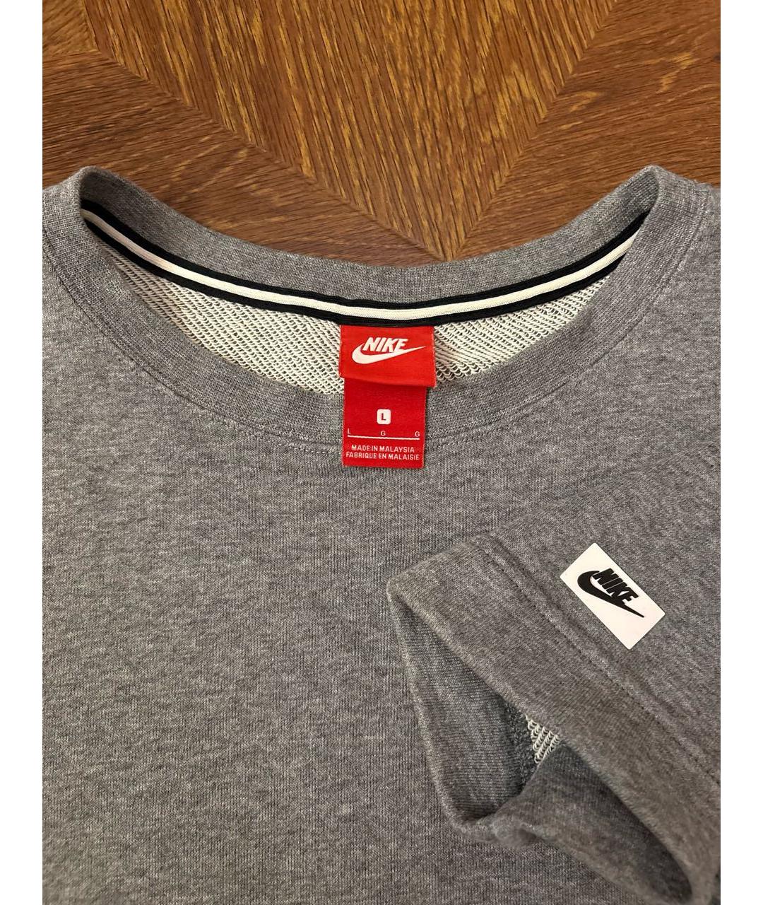 NIKE Серое хлопковое повседневное платье, фото 3