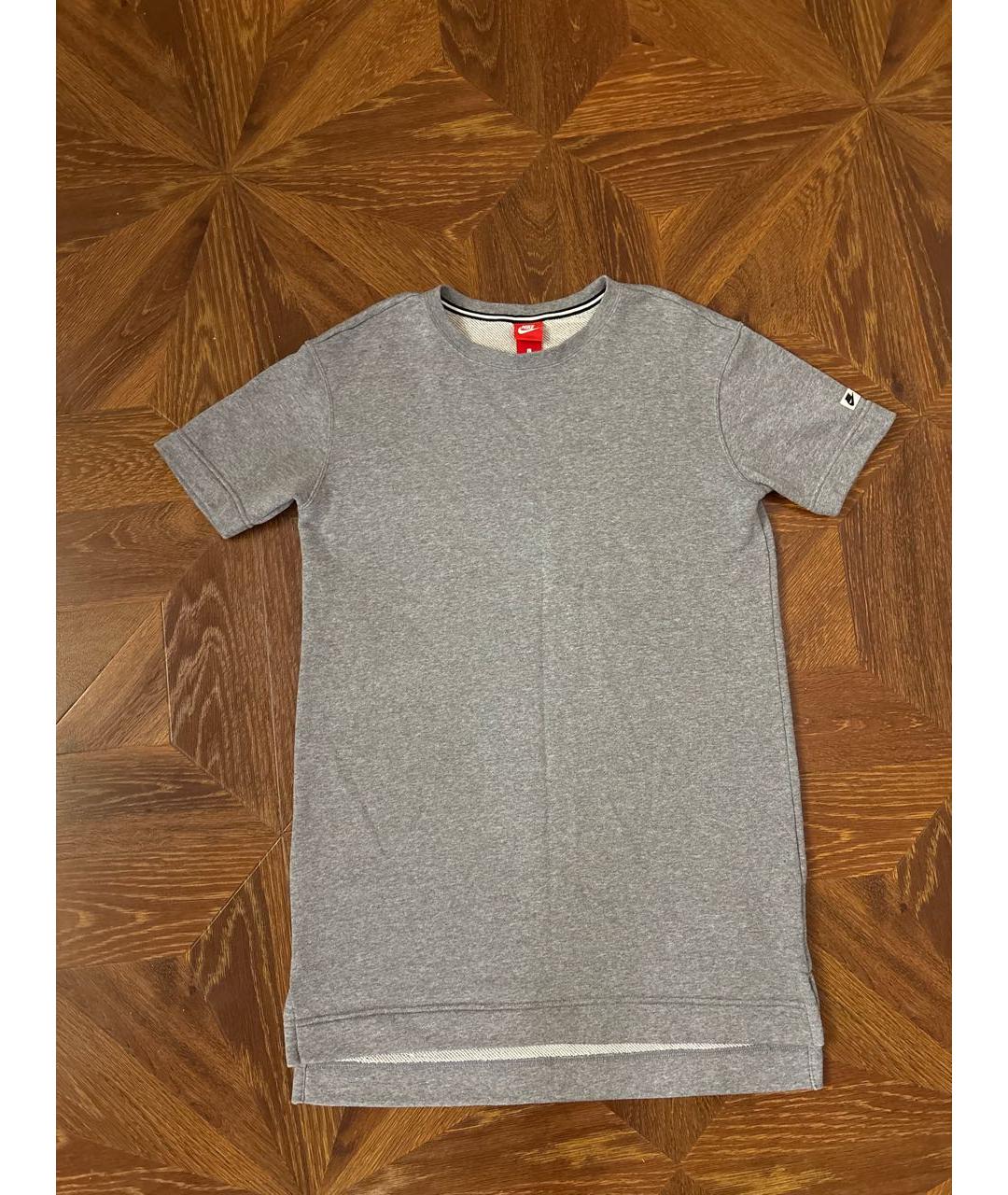 NIKE Серое хлопковое повседневное платье, фото 7
