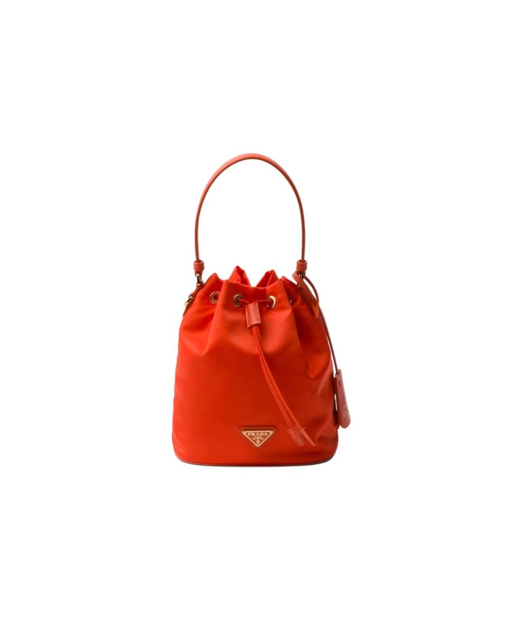 PRADA Оранжевая тканевая сумка с короткими ручками, фото 1