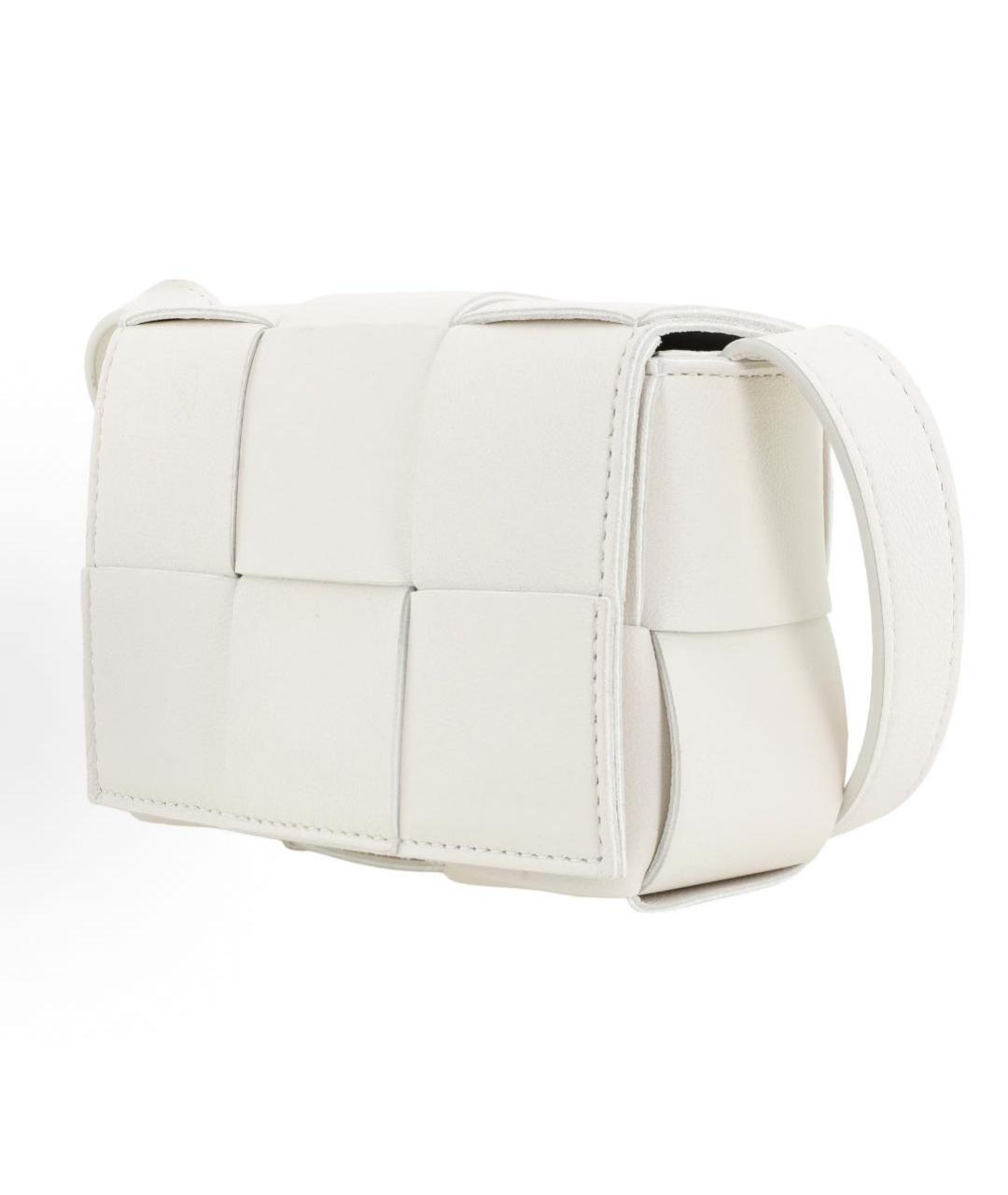 BOTTEGA VENETA Белая кожаная сумка через плечо, фото 2