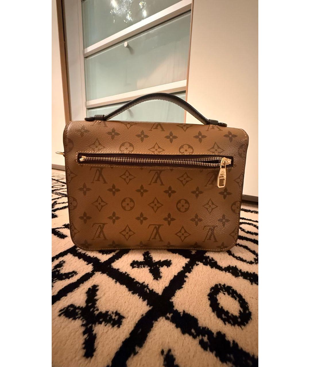 LOUIS VUITTON Коричневая кожаная сумка через плечо, фото 2