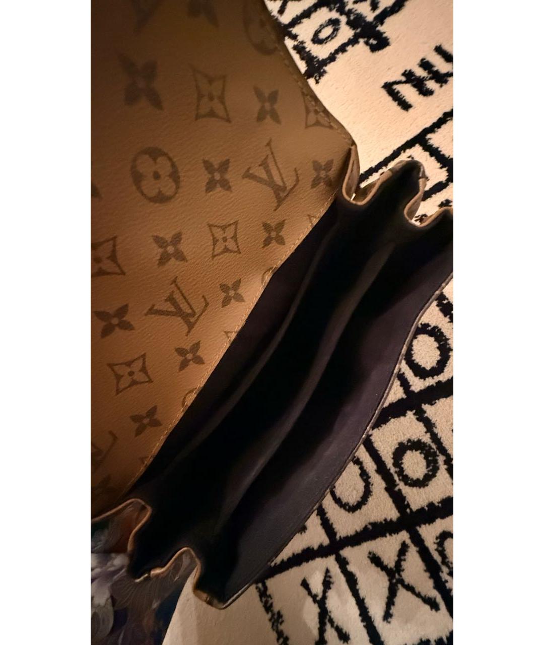 LOUIS VUITTON Коричневая кожаная сумка через плечо, фото 3