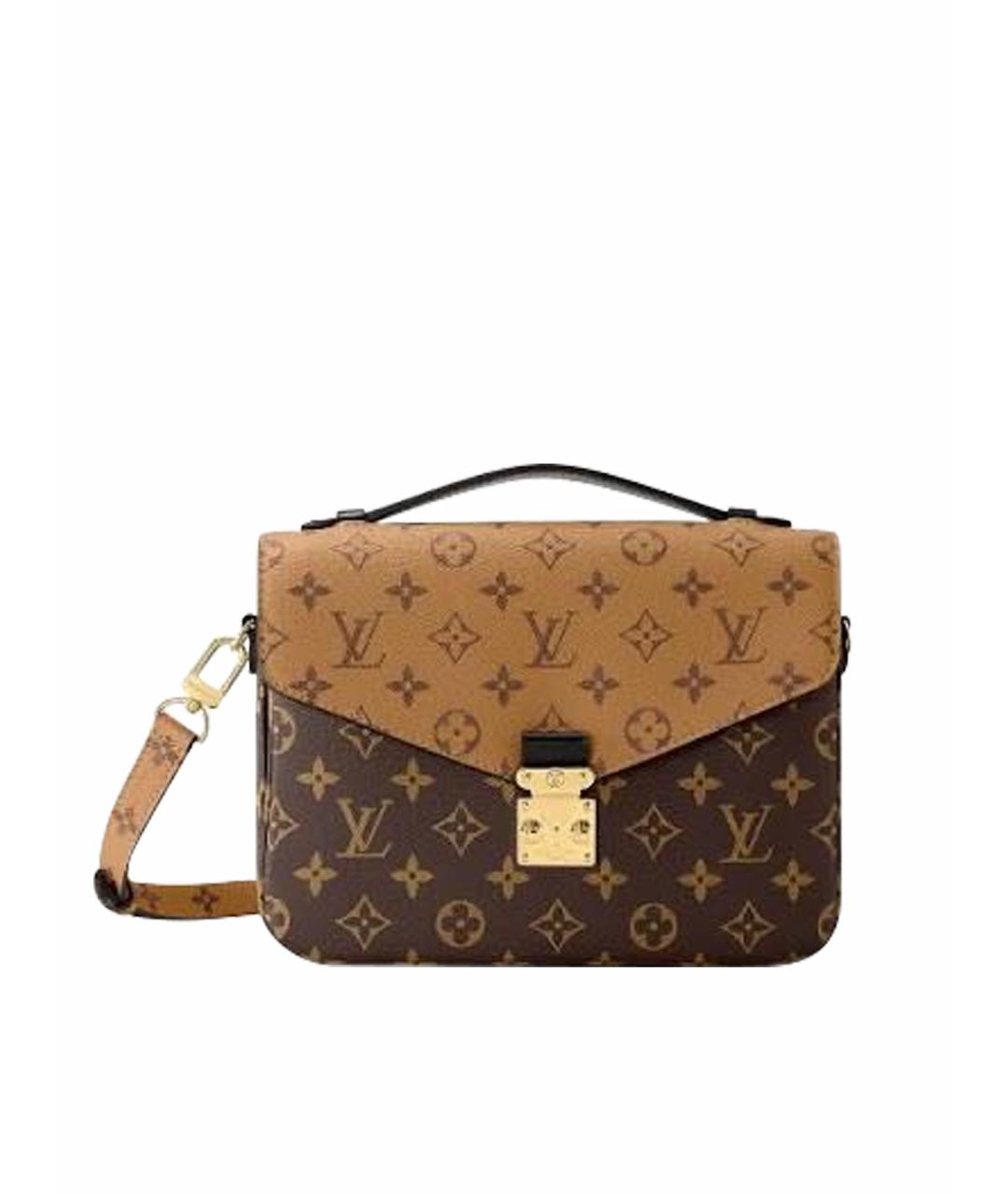 LOUIS VUITTON Коричневая кожаная сумка через плечо, фото 1