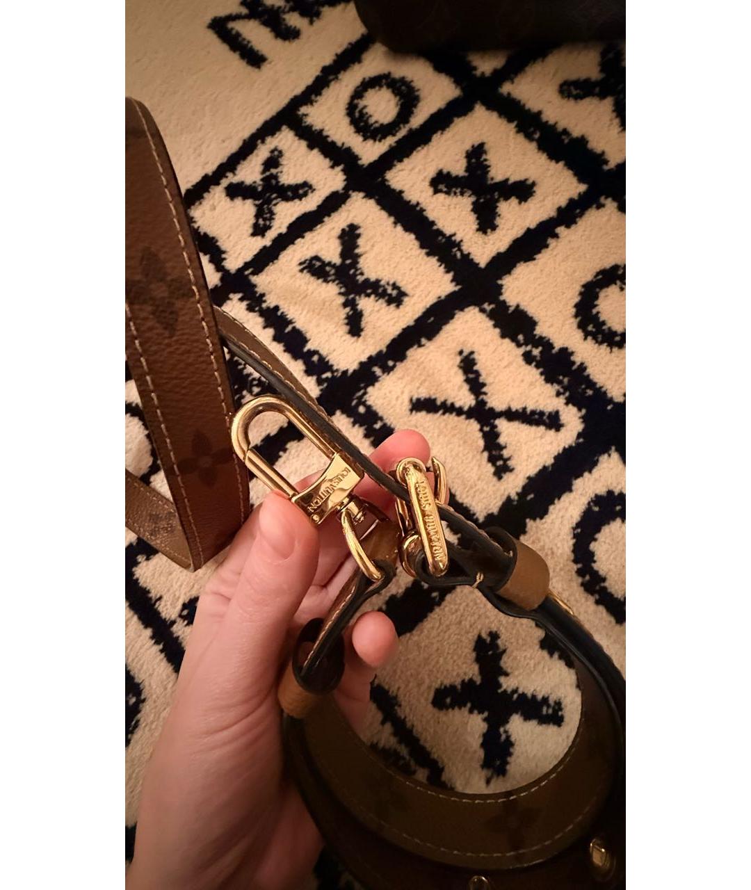 LOUIS VUITTON Коричневая кожаная сумка через плечо, фото 5