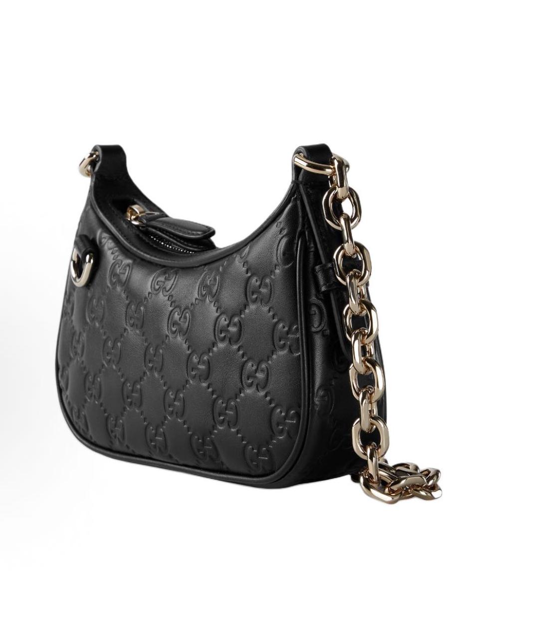 GUCCI Черная кожаная сумка через плечо, фото 2